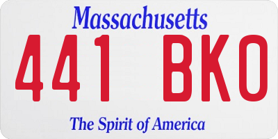 MA license plate 441BK0
