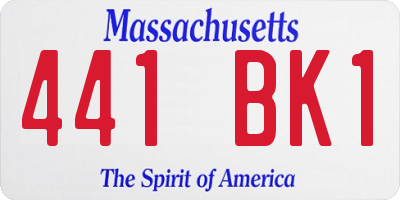 MA license plate 441BK1