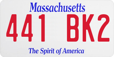 MA license plate 441BK2
