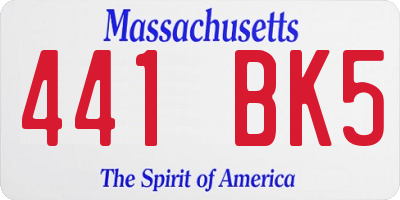 MA license plate 441BK5