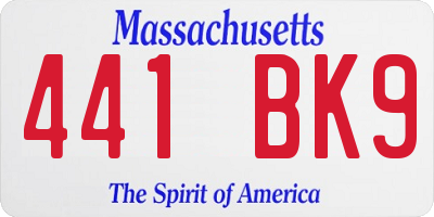 MA license plate 441BK9