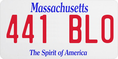 MA license plate 441BL0
