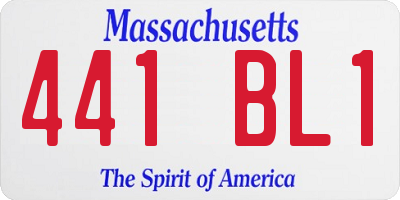 MA license plate 441BL1