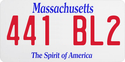 MA license plate 441BL2