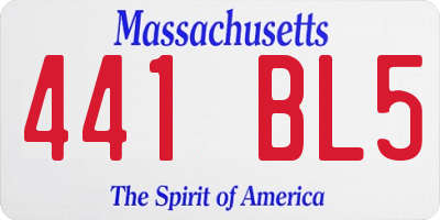 MA license plate 441BL5