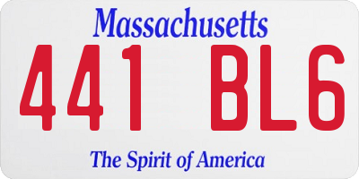 MA license plate 441BL6