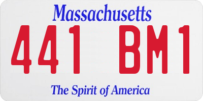 MA license plate 441BM1