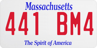 MA license plate 441BM4
