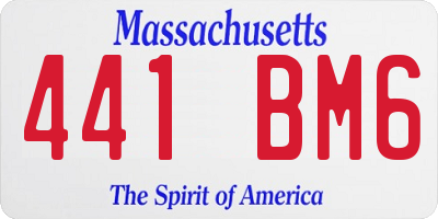 MA license plate 441BM6