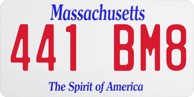 MA license plate 441BM8