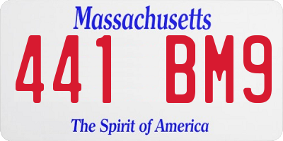 MA license plate 441BM9