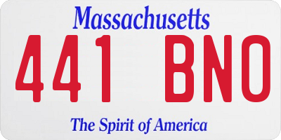 MA license plate 441BN0
