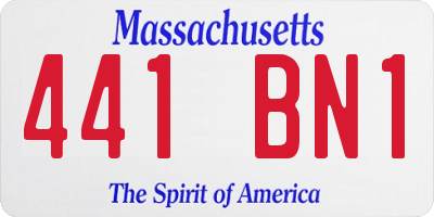 MA license plate 441BN1