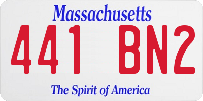 MA license plate 441BN2