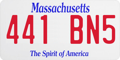 MA license plate 441BN5