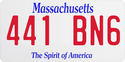 MA license plate 441BN6
