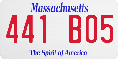 MA license plate 441BO5