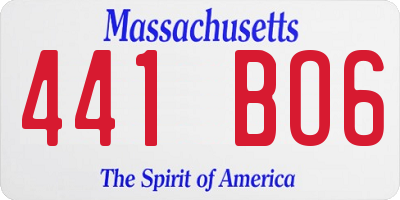 MA license plate 441BO6