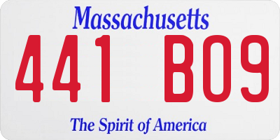 MA license plate 441BO9