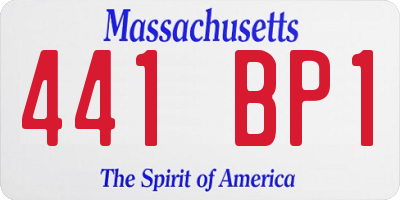 MA license plate 441BP1