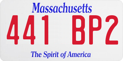 MA license plate 441BP2