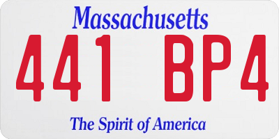 MA license plate 441BP4