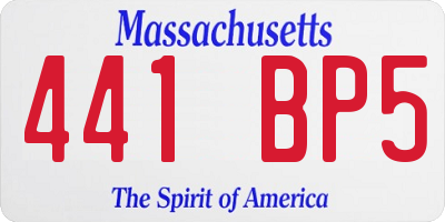 MA license plate 441BP5