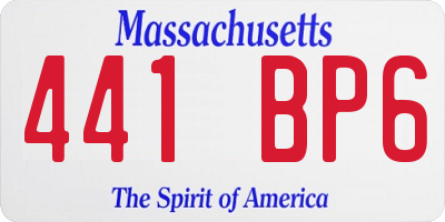 MA license plate 441BP6