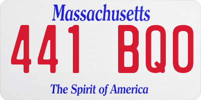 MA license plate 441BQ0
