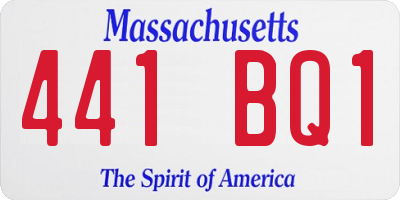 MA license plate 441BQ1
