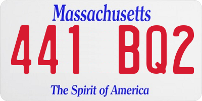 MA license plate 441BQ2