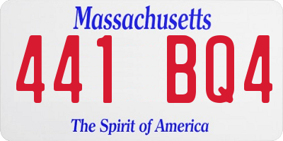 MA license plate 441BQ4