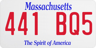 MA license plate 441BQ5