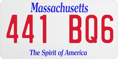 MA license plate 441BQ6