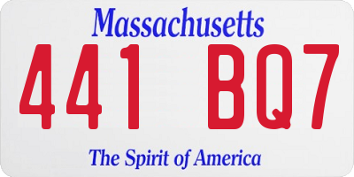 MA license plate 441BQ7
