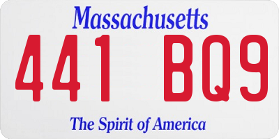 MA license plate 441BQ9