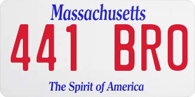 MA license plate 441BR0