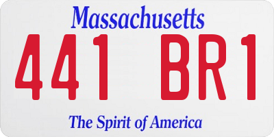 MA license plate 441BR1