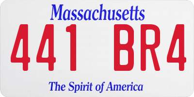 MA license plate 441BR4