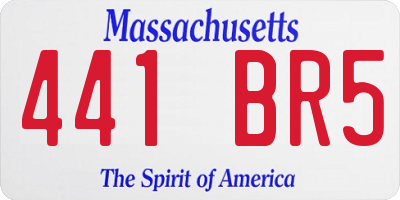 MA license plate 441BR5