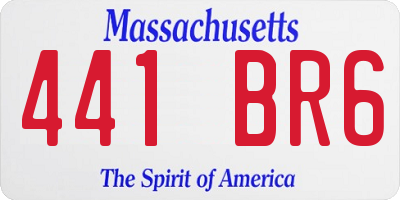 MA license plate 441BR6