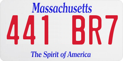 MA license plate 441BR7