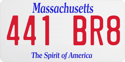 MA license plate 441BR8