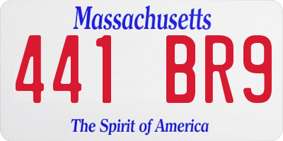 MA license plate 441BR9