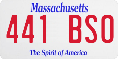 MA license plate 441BS0
