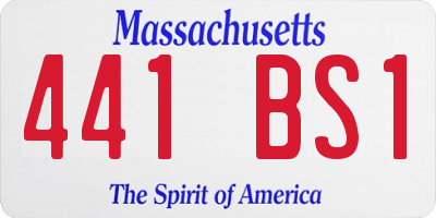 MA license plate 441BS1