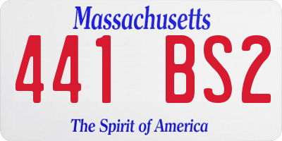 MA license plate 441BS2