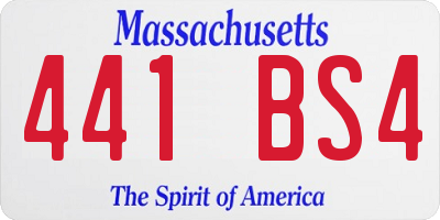 MA license plate 441BS4