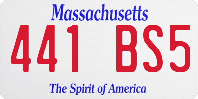 MA license plate 441BS5