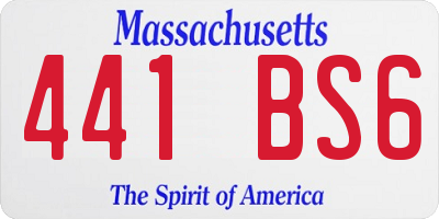 MA license plate 441BS6